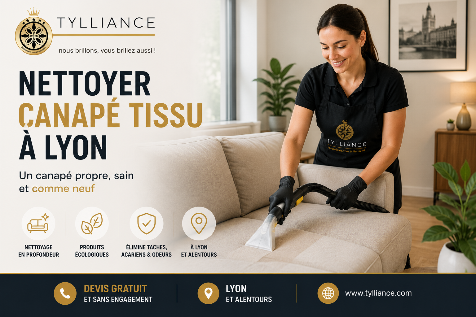 nettoyer canapé tissu Lyon